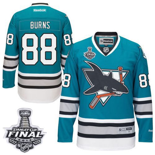 Sharks #88 Brent Burns Teal 25th Anniversary 2016 Stanley Cup Final Patch Stitched NHL Jersey Sharks #88 Brent Burns Teal 25th Anniversary 2016 Stanley Cup Final Patch Stitched NHL Jersey