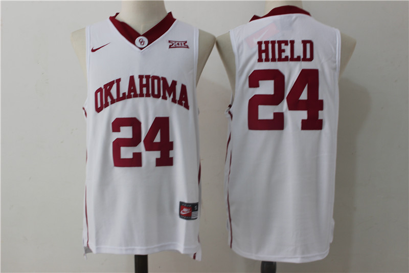 Sooners #24 Buddy Hield White Basketball New XII Stitched NCAA Jersey