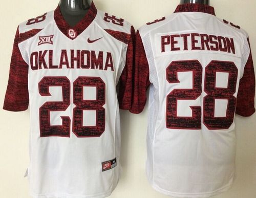 Sooners #28 Adrian Peterson White New XII Stitched NCAA Jersey Sooners #28 Adrian Peterson White New XII Stitched NCAA Jersey