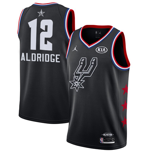 Spurs #12 LaMarcus Aldridge Black Youth Basketball Jordan Swingman 2019 All-Star Game Jersey