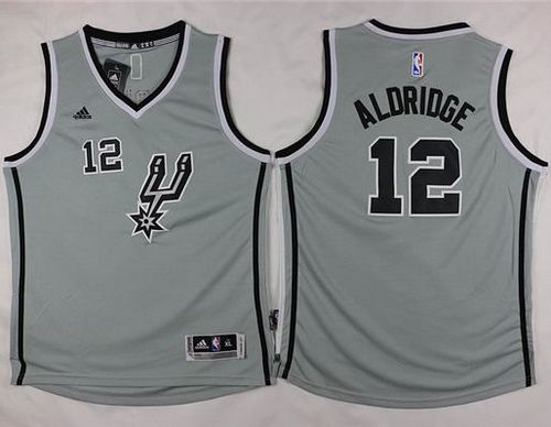 Spurs #12 LaMarcus Aldridge Grey Youth Stitched NBA Jersey Spurs #12 LaMarcus Aldridge Grey Youth Stitched NBA Jersey