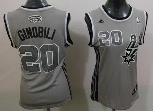 Spurs #20 Manu Ginobili Grey Alternate Women's Stitched NBA Jersey Spurs #20 Manu Ginobili Grey Alternate Women's Stitched NBA Jersey