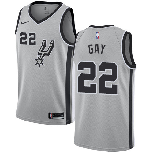 Spurs #22 Rudy Gay Silver Youth Basketball Swingman Statement Edition Jersey