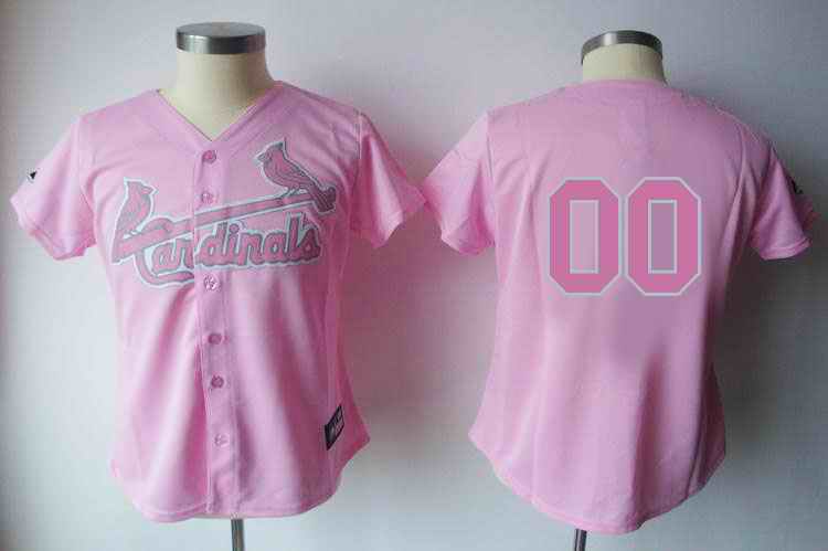 St. Louis Cardinals Blank Pink Women Custom Jerseys St. Louis Cardinals Blank Pink Women Custom Jerseys
