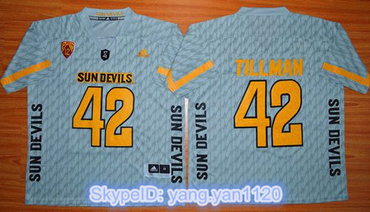 Sun Devils #42 Pat Tillman New Grey Stitched NCAA Basketball Jersey