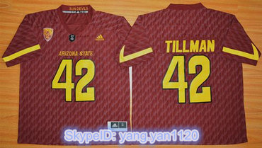 Sun Devils #42 Pat Tillman New Red Stitched NCAA Basketball Jersey