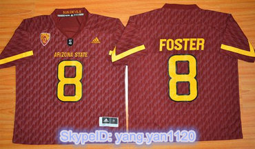 Sun Devils #8 D. J. Foster New Red Stitched NCAA Basketball Jersey