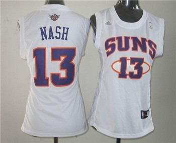 Suns #13 Steve Nash White Fashion Women's Stitched NBA Jersey