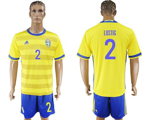 Sweden #2 Lustig Home Soccer Country Jersey Sweden #2 Lustig Home Soccer Country Jersey