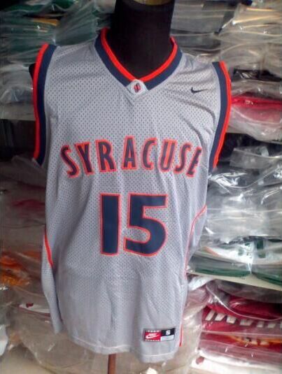 Syracuse Orange #15 Carmelo Anthony Grey Basketball Stitched NCAA Jersey