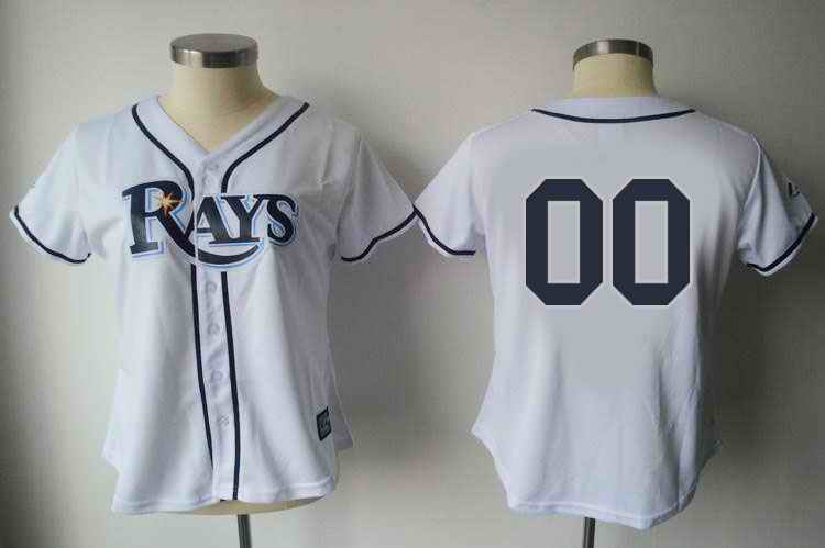 Tampa Bay Rays Blank White Women Custom Jerseys Tampa Bay Rays Blank White Women Custom Jerseys
