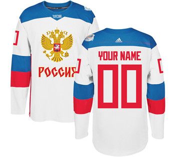 Team Russia White 2016 World Cup Customized Men's Stitched NHL Jersey
