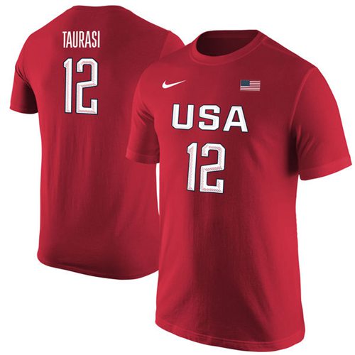 Team USA #12 Diana Taurasi Basketball Nike Name & Number T-Shirt Red Team USA #12 Diana Taurasi Basketball Nike Name & Number T-Shirt Red