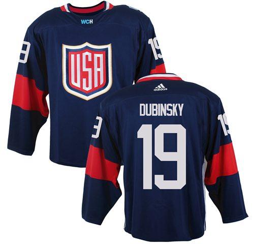 Team USA #19 Brandon Dubinsky Navy Blue 2016 World Cup Stitched Youth NHL Jersey