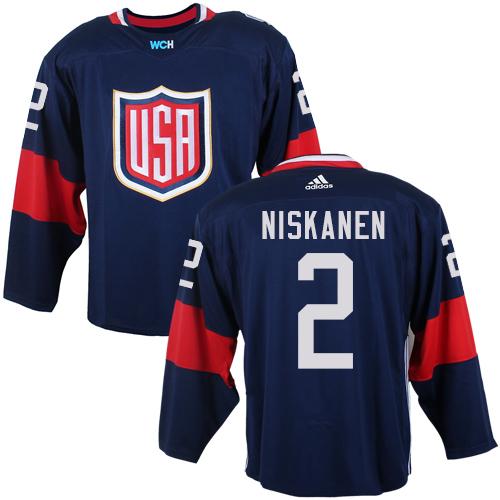 Team USA #2 Matt Niskanen Navy Blue 2016 World Cup Stitched NHL Jersey