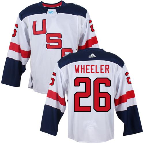 Team USA #26 Blake Wheeler White 2016 World Cup Stitched Youth NHL Jersey