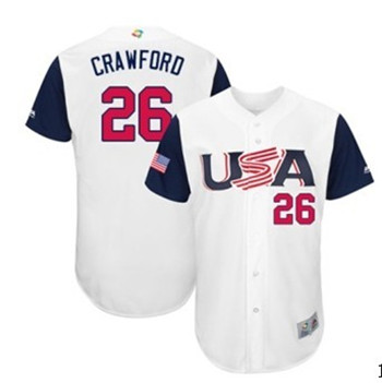 Team USA #26 Crowford White 2017 World Baseball Classic Authentic Stitched MLB Jersey