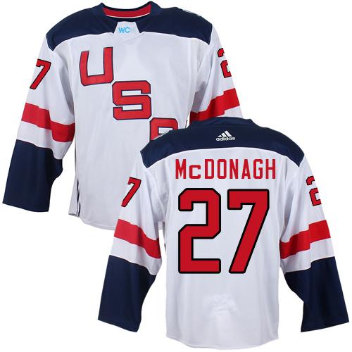 Team USA #27 Ryan McDonagh White 2016 World Cup Stitched Youth NHL Jersey