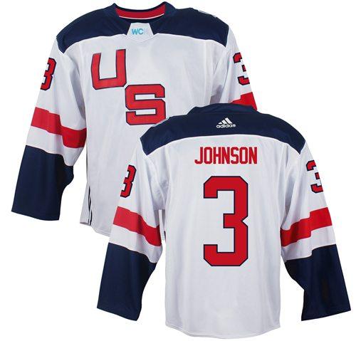 Team USA #3 Jack Johnson White 2016 World Cup Stitched Youth NHL Jersey