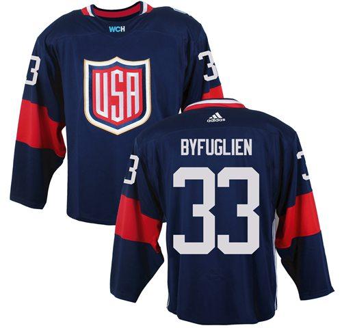 Team USA #33 Dustin Byfuglien Navy Blue 2016 World Cup Stitched Youth NHL Jersey