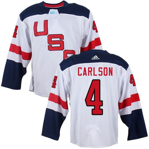 Team USA #4 John Carlson White 2016 World Cup Stitched Youth NHL Jersey