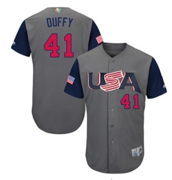 Team USA #41 Duffy Gray 2017 World Baseball Classic Authentic Stitched MLB Jersey