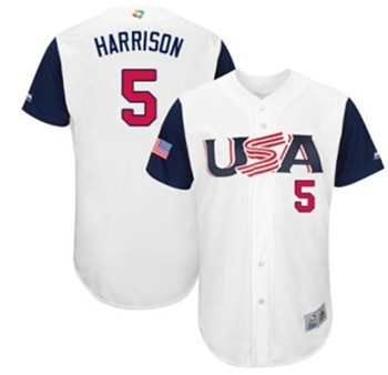Team USA #5 Harrison White 2017 World Baseball Classic Authentic Stitched MLB Jersey