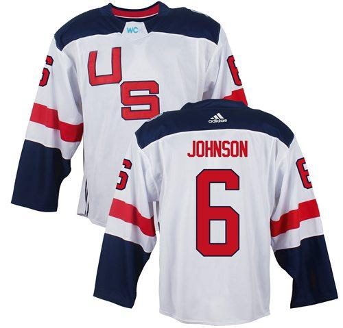Team USA #6 Erik Johnson White 2016 World Cup Stitched Youth NHL Jersey