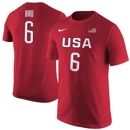 Team USA #6 Sue Bird Basketball Nike Name & Number T-Shirt Red Team USA #6 Sue Bird Basketball Nike Name & Number T-Shirt Red