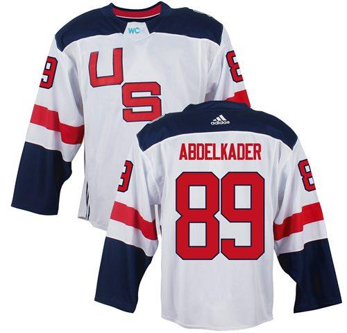 Team USA #89 Justin Abdelkader White 2016 World Cup Stitched Youth NHL Jersey