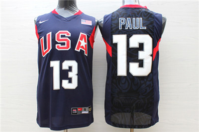 Team USA Basketball 13 Chris Paul Navy Nike Stitched Jersey Team USA Basketball 13 Chris Paul Navy Nike Stitched Jersey