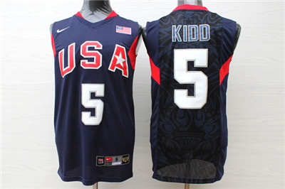 Team USA Basketball 5 Jason Kidd Navy Nike Stitched Jersey Team USA Basketball 5 Jason Kidd Navy Nike Stitched Jersey