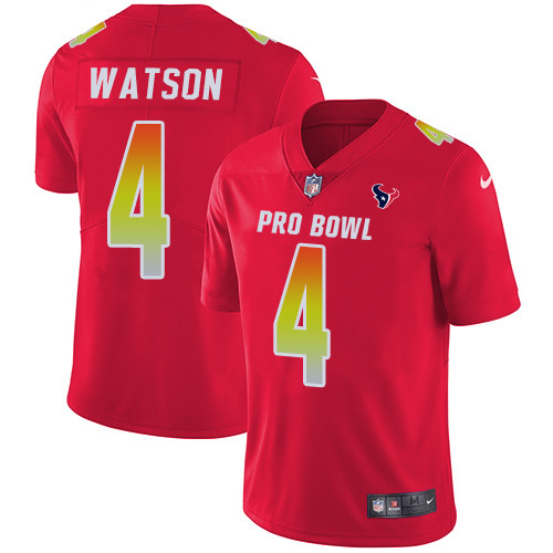 Texans #4 Deshaun Watson Red Youth Stitched Football Limited AFC 2019 Pro Bowl Jersey Texans #4 Deshaun Watson Red Youth Stitched Football Limited AFC 2019 Pro Bowl Jersey