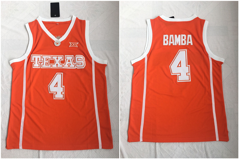 Texas Longhorns 4 Mohamed Bamba Orange Stitched College Basketball Jersey Texas Longhorns 4 Mohamed Bamba Orange Stitched College Basketball Jersey