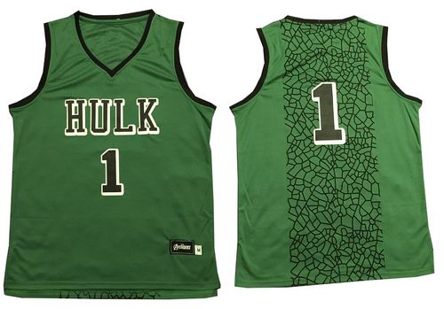 The Hulk #1 Green Stitched Basketball Jersey The Hulk #1 Green Stitched Basketball Jersey