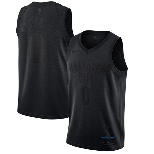 Thunder #0 Russell Westbrook Black Basketball MVP Swingman Jersey Thunder #0 Russell Westbrook Black Basketball MVP Swingman Jersey