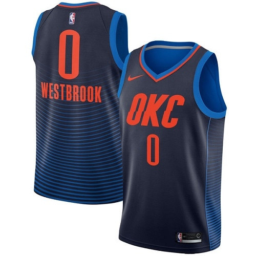Thunder #0 Russell Westbrook Navy Blue Women's Basketball Swingman Statement Edition Jersey