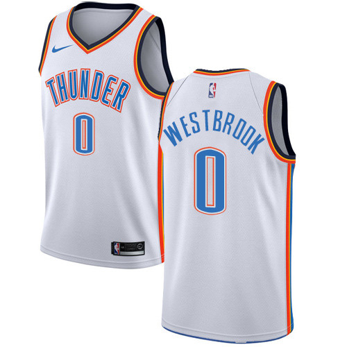 Thunder #0 Russell Westbrook White Women's Basketball Swingman Association Edition Jersey