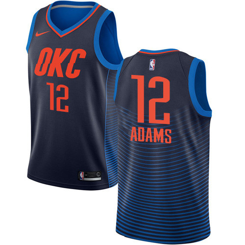 Thunder #12 Steven Adams Navy Blue Women's Basketball Swingman Statement Edition Jersey