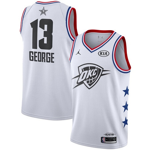 Thunder #13 Paul George White Women's Basketball Jordan Swingman 2019 All-Star Game Jersey