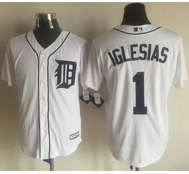 Tigers #1 Jose Iglesias White New Cool Base Stitched MLB Jersey