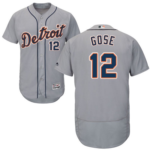 Tigers #12 Anthony Gose Grey Flexbase Authentic Collection Stitched MLB Jersey Tigers #12 Anthony Gose Grey Flexbase Authentic Collection Stitched MLB Jersey