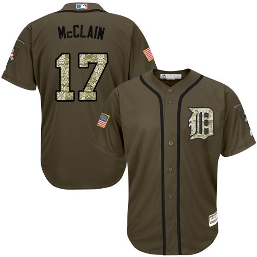 Tigers #17 Denny McClain Green Salute to Service Stitched MLB Tigers #17 Denny McClain Green Salute to Service Stitched MLB