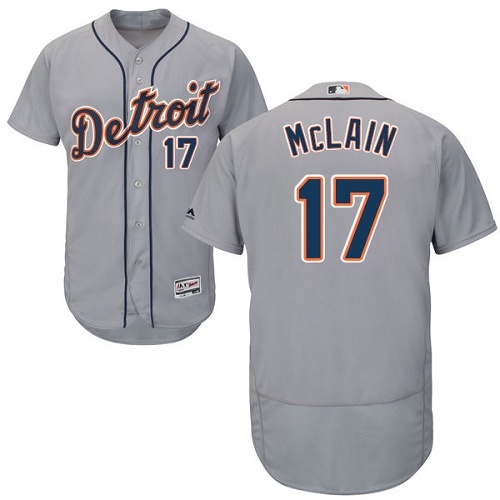 Tigers #17 Denny McLain Grey Flexbase Authentic Collection Stitched MLB Jersey Tigers #17 Denny McLain Grey Flexbase Authentic Collection Stitched MLB Jersey