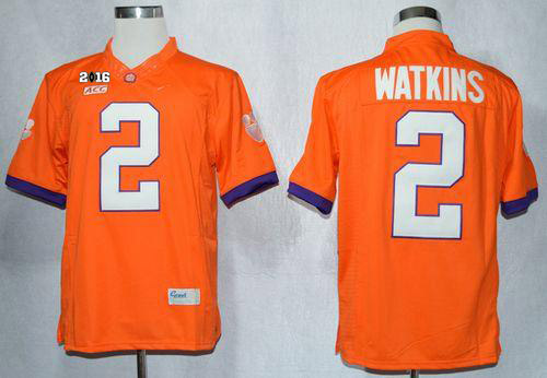 Tigers #2 Sammy Watkins Orange Limited 2016 College Football Playoff National Championship Patch Stitched NCAA Jersey