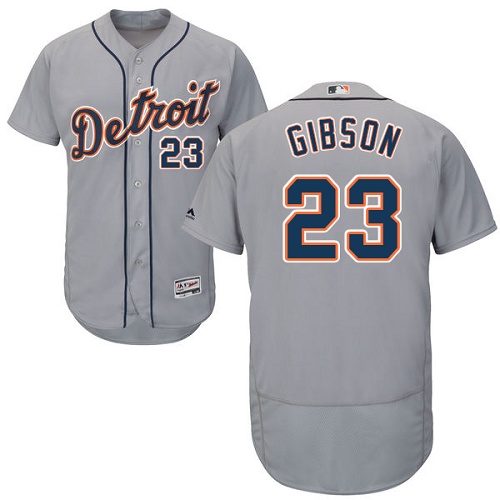 Tigers #23 Kirk Gibson Grey Flexbase Authentic Collection Stitched MLB Jersey Tigers #23 Kirk Gibson Grey Flexbase Authentic Collection Stitched MLB Jersey