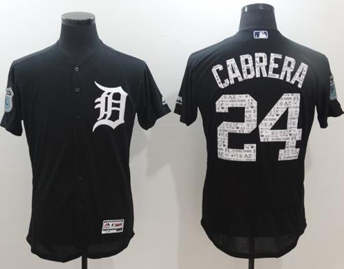 Tigers #24 Miguel Cabrera Navy Blue 2017 Spring Training Authentic FlexBase Stitched MLB Jersey