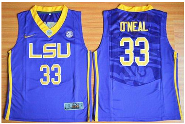 Tigers #33 Shaquille O'Neal Purple Basketball Stitched Youth NCAA Jersey