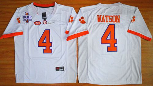 Tigers #4 Deshaun Watson White 2016 National Championship Stitched NCAA Jersey