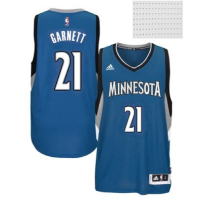 Timberwolves #21 Kevin Garnett Blue Customized NBA Jersey